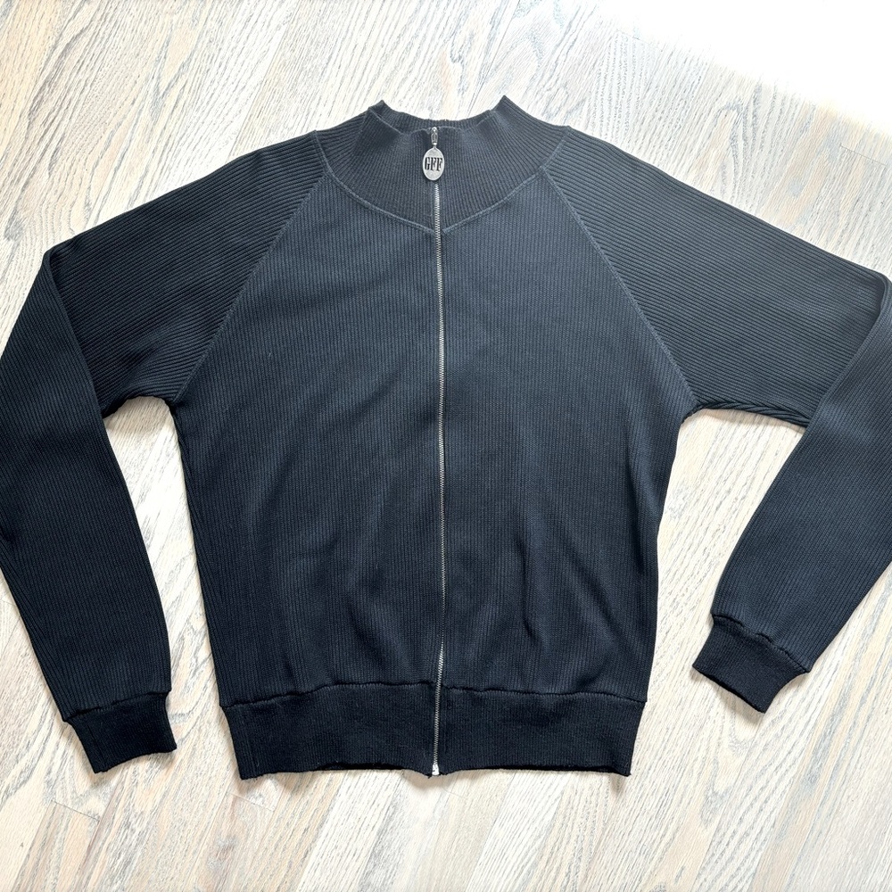Gianfranco Ferre zip up cardigan, black sz XL
